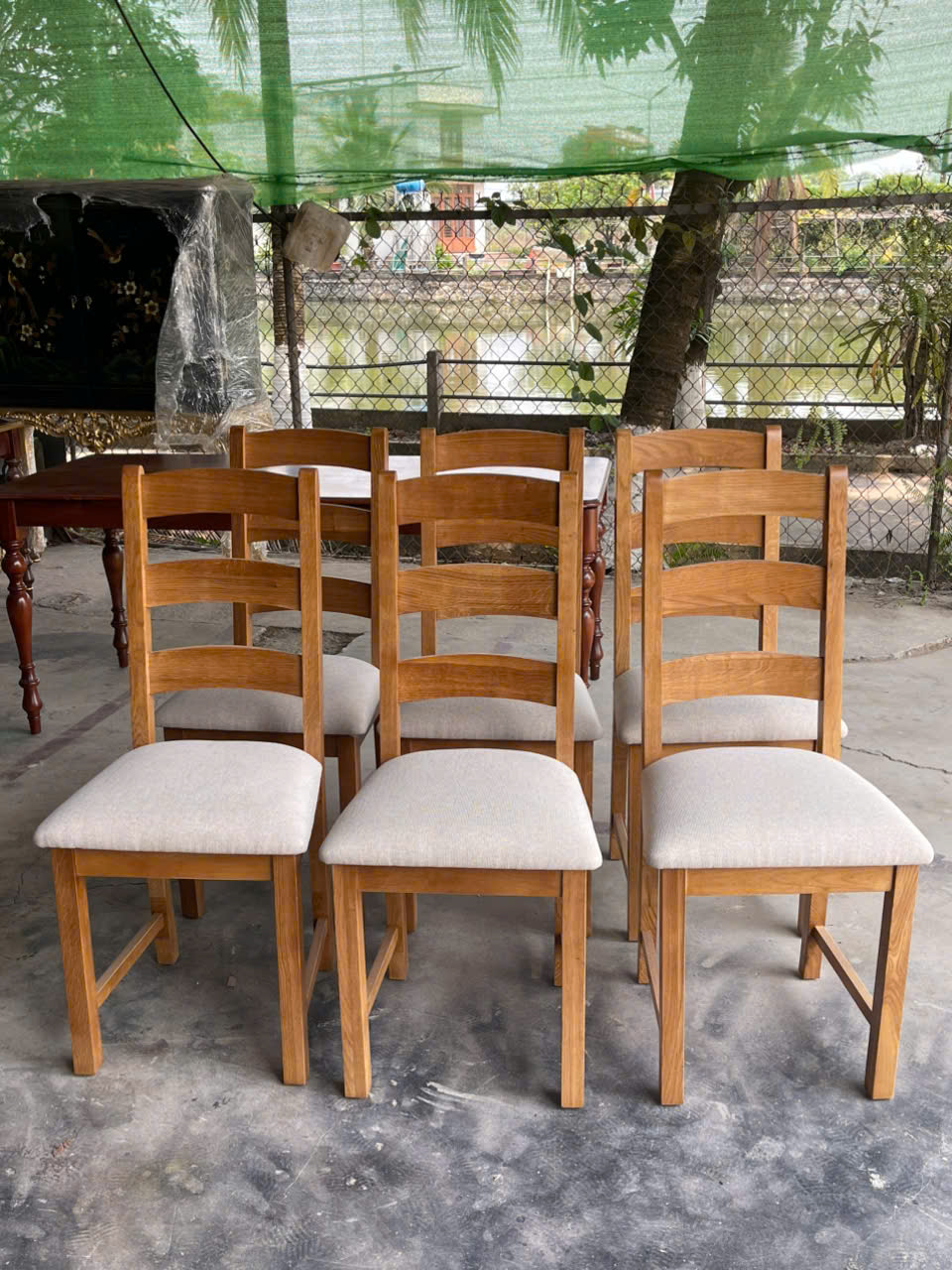 GHẾ ĂN HIỆN ĐẠI 3 NAN - GỖ SỒI